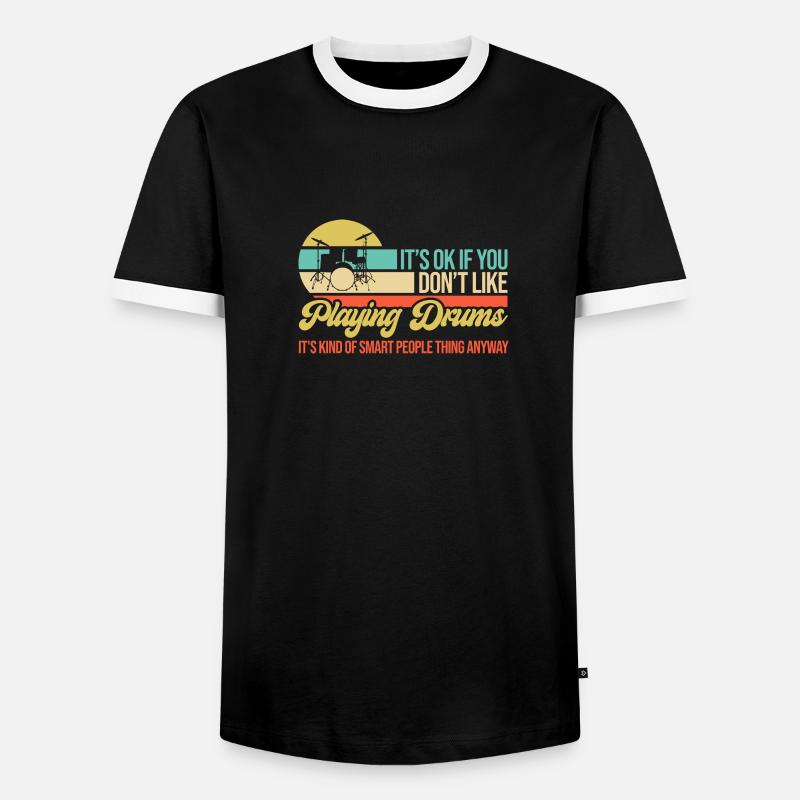 Drumming Playing Drums Drummer - Men's Ringer Shirt - black/white