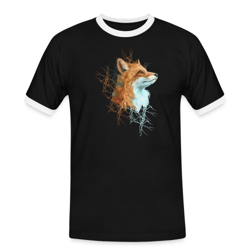 Happy Fox - Herre kontrast-T-shirt