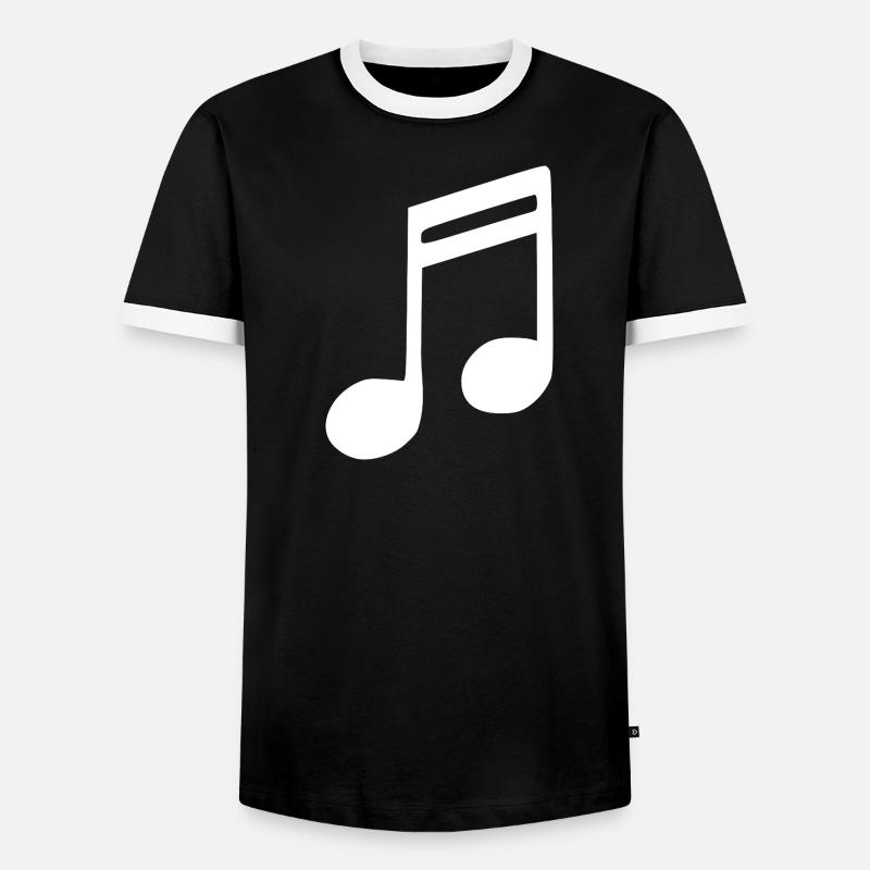 Musik Note Musiknote weiß - Männer Kontrast-T-Shirt - Schwarz/Weiß