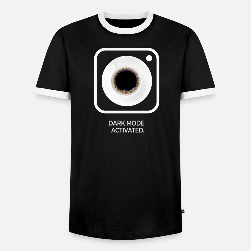 Dark Mode Activated Kaffee Spruch Design - Männer Kontrast-T-Shirt - Schwarz/Weiß