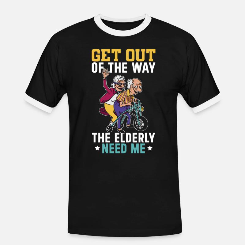Avoid the elderly, who - Men's Ringer Shirt - black/white