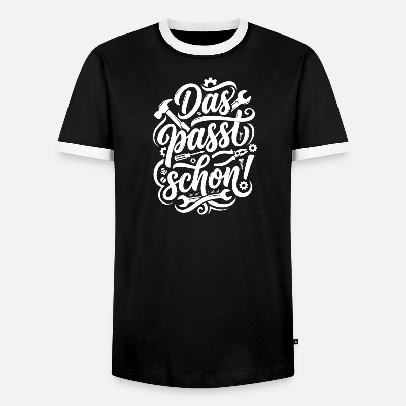 Das passt schon Handwerker Spruch - Männer Kontrast-T-Shirt - Schwarz/Weiß