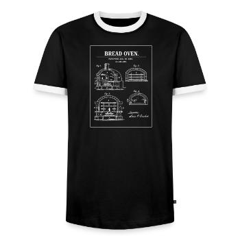 Conception du plan du four à pain - T-shirt contrasté Homme - noir/blanc - Devant - AI Model Female 172 light (172cm) & AI Model Male 178 light (178cm)