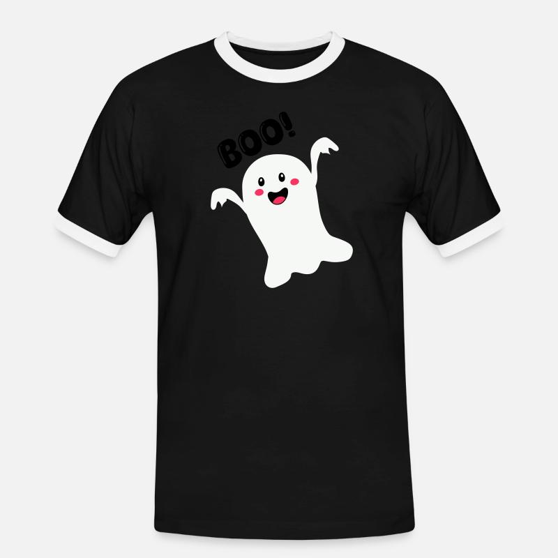 geist 01 - Männer Kontrast-T-Shirt - Schwarz/Weiß