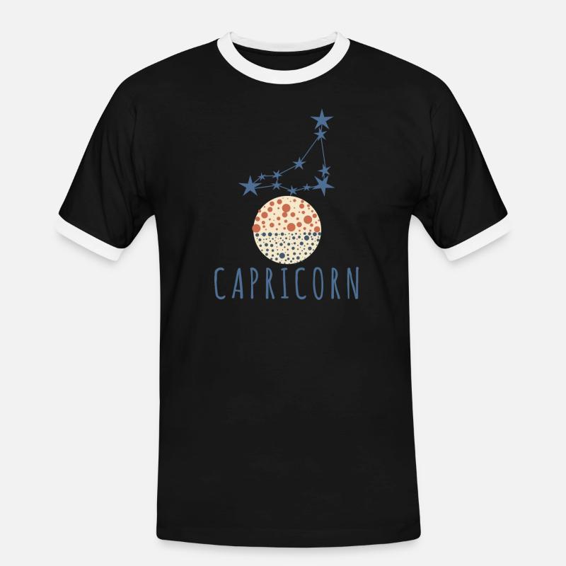 Das Sternbild Steinbock - Männer Kontrast-T-Shirt - Schwarz/Weiß