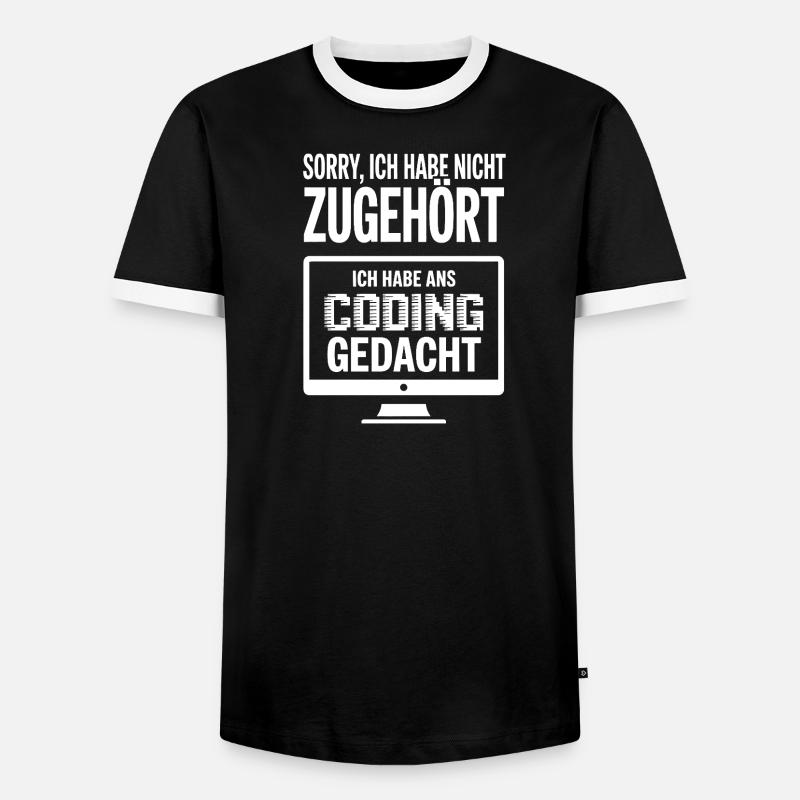 Sorry, ich habe Coding gedacht - Männer Kontrast-T-Shirt - Schwarz/Weiß