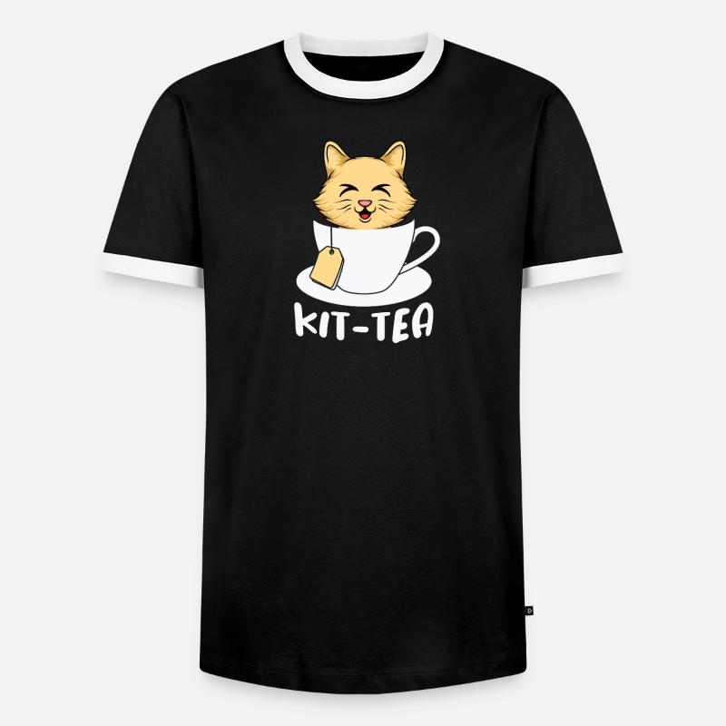 Kit Tea Time - Männer Kontrast-T-Shirt - Schwarz/Weiß