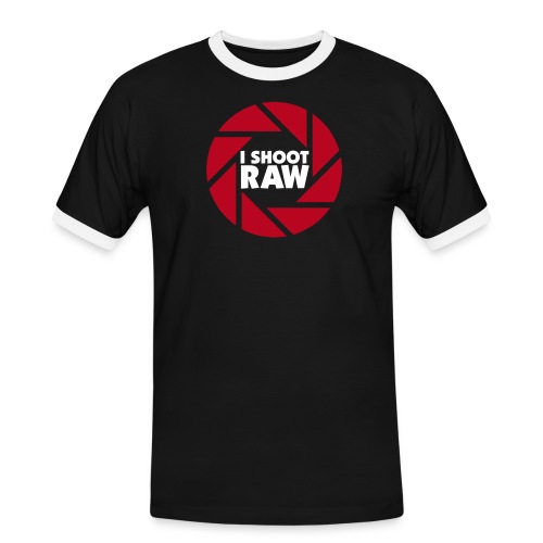 I shoot RAW - weiß - Männer Kontrast-T-Shirt