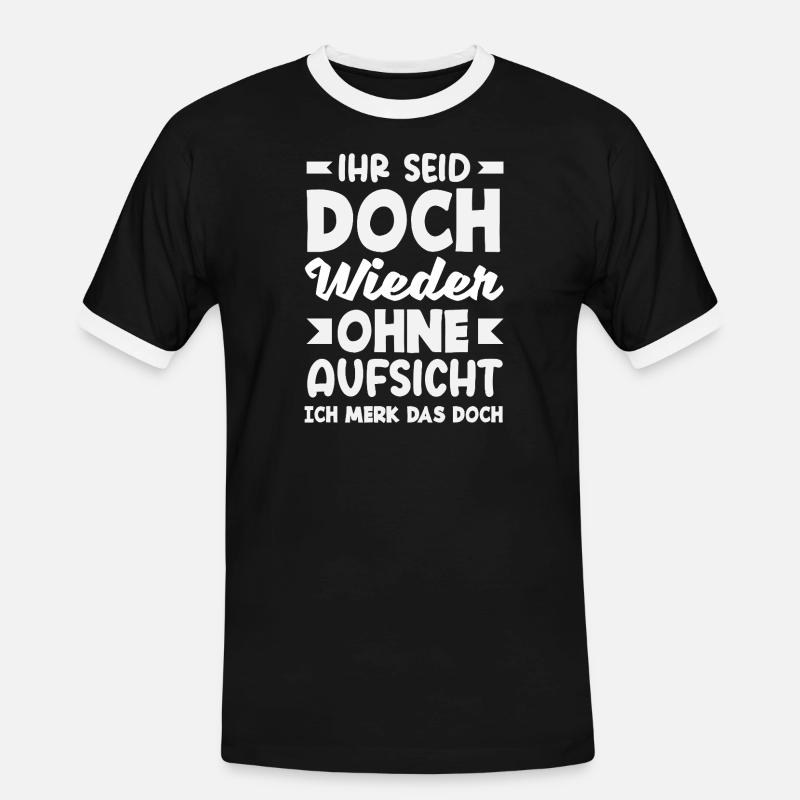 Again without supervision – sarcasm - Men's Ringer Shirt - black/white