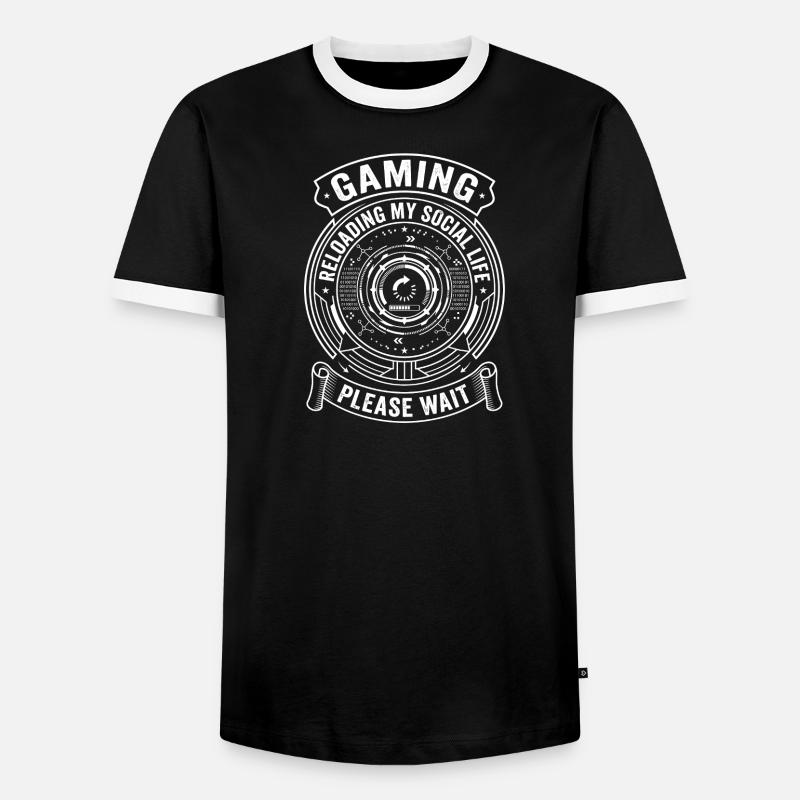 Gaming Sozialleben Wartezeit - Männer Kontrast-T-Shirt - Schwarz/Weiß