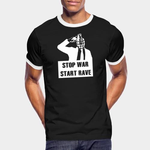 STOP WAR - START RAVE - Männer Kontrast-T-Shirt