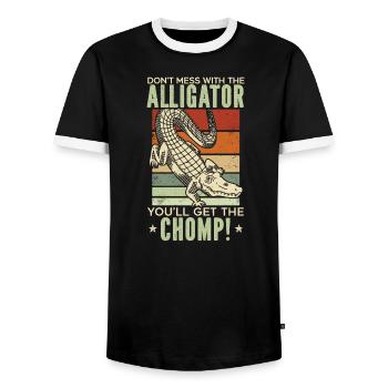 Lustiges Alligatorliebhaber-krokodil-gator-zootier - Männer Kontrast-T-Shirt - Schwarz/Weiß - Vorne - AI Model Female 172 light (172cm) & AI Model Male 178 light (178cm)