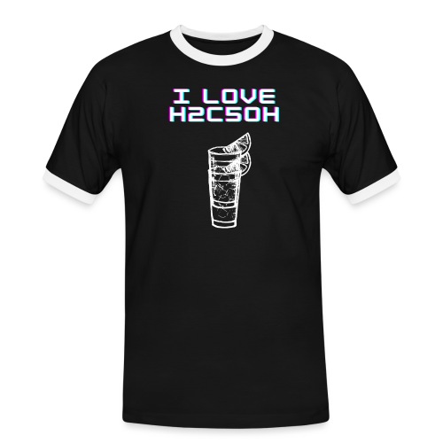 Kocham H2C5OH - Koszulka męska z kontrastowymi wstawkami