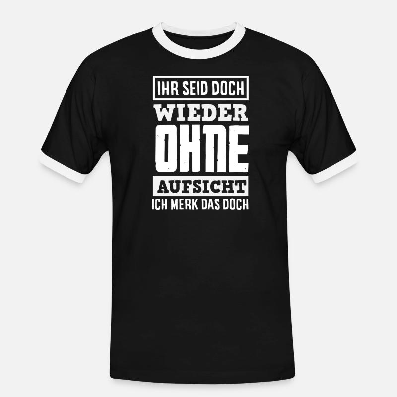 Again without supervision – sarcasm - Men's Ringer Shirt - black/white