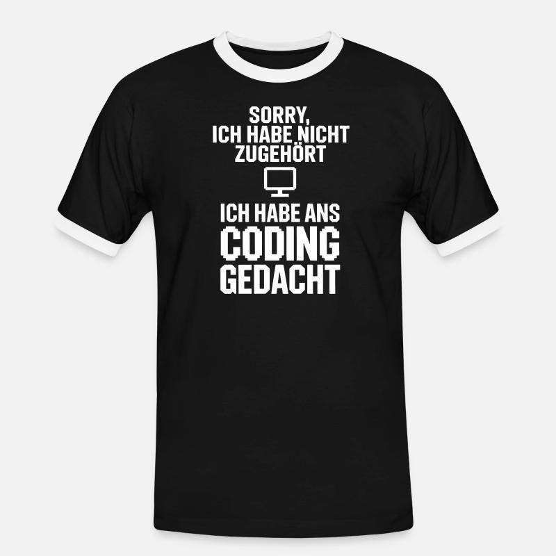 Sorry Coding Head - Men's Ringer Shirt - black/white