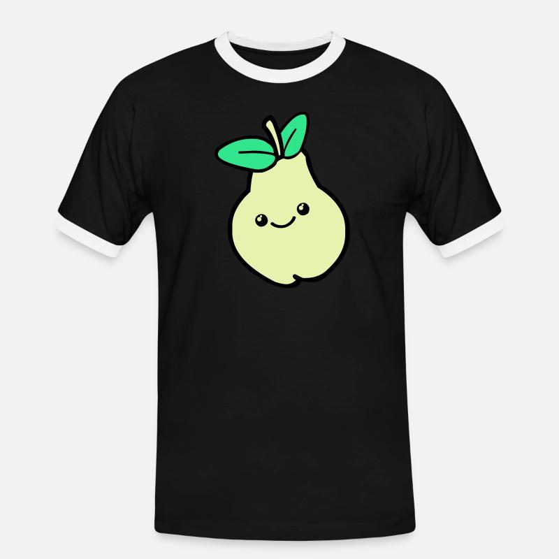 birne comic 02 - Männer Kontrast-T-Shirt - Schwarz/Weiß