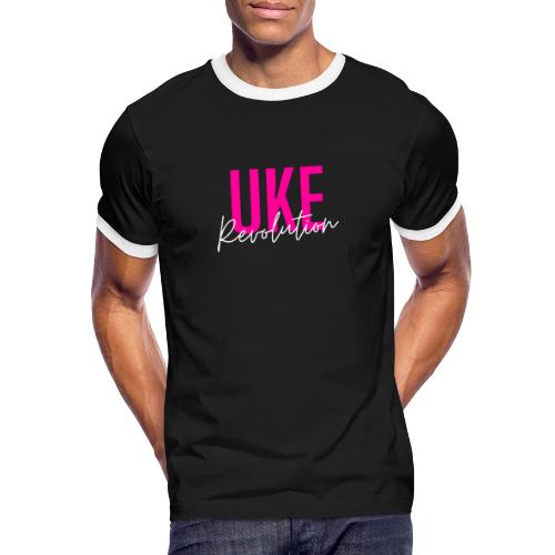 Front Only Pink Uke Revolution Name Logo - T-shirt contrasté Homme
