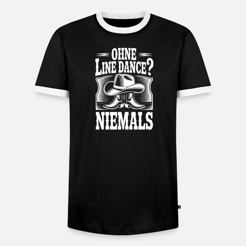 Line Dance Passion - Männer Kontrast-T-Shirt - Schwarz/Weiß