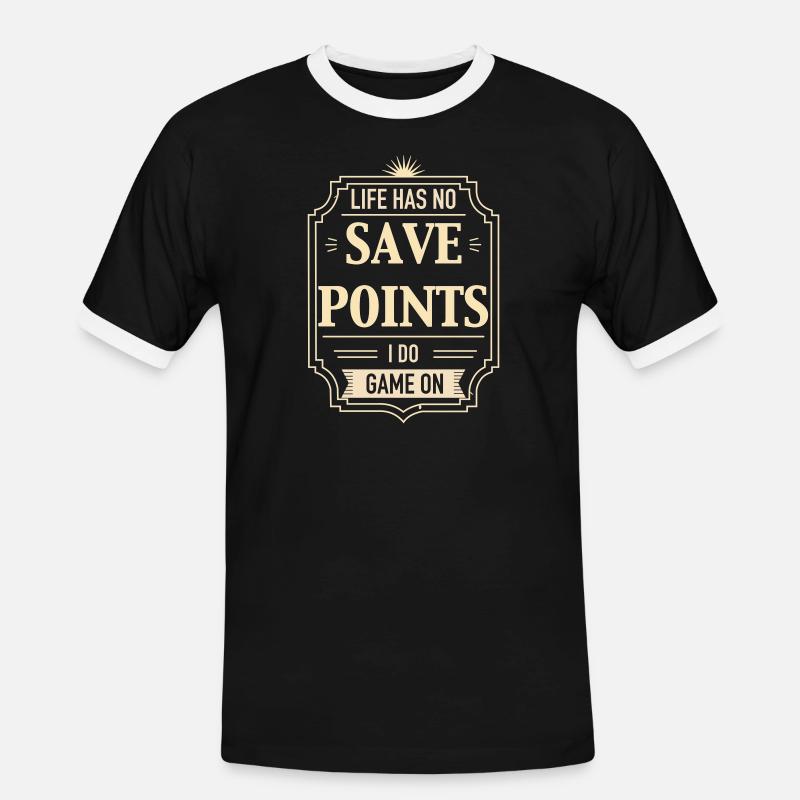 Life Has No Save Points - Men's Ringer Shirt - black/white