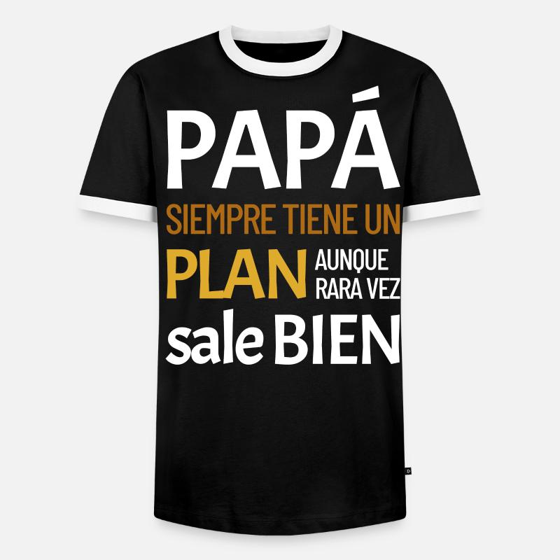 Daddy always has a plan - Men's Ringer Shirt - black/white