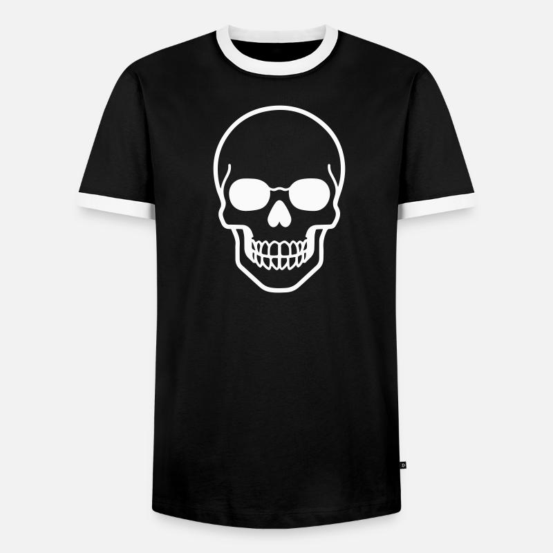 Minimalist skull design - Men's Ringer Shirt - black/white