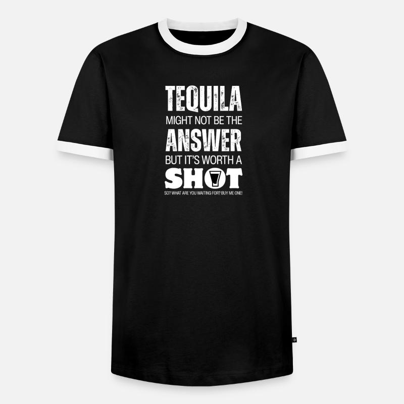 Tequila Shot einen Versuch wert - Männer Kontrast-T-Shirt - Schwarz/Weiß