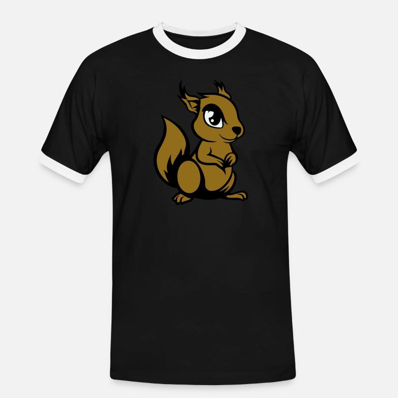 eichhörnchen comic tier - Männer Kontrast-T-Shirt - Schwarz/Weiß