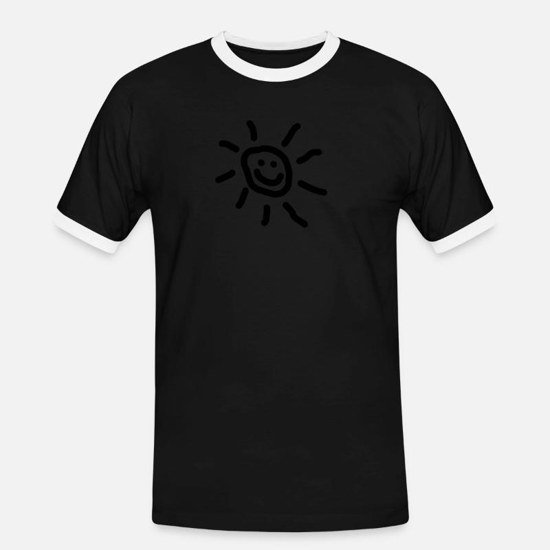 SONNE :-) - Männer Kontrast-T-Shirt - Schwarz/Weiß