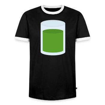Jus vert en verre - T-shirt contrasté Homme - noir/blanc - Devant - AI Model Female 172 light (172cm) & AI Model Male 178 light (178cm)