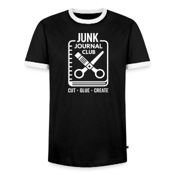 Junk Journal Club Cut Glue Create - Männer Kontrast-T-Shirt - Schwarz/Weiß - Vorne - AI Model Female 172 light (172cm) & AI Model Male 178 light (178cm)