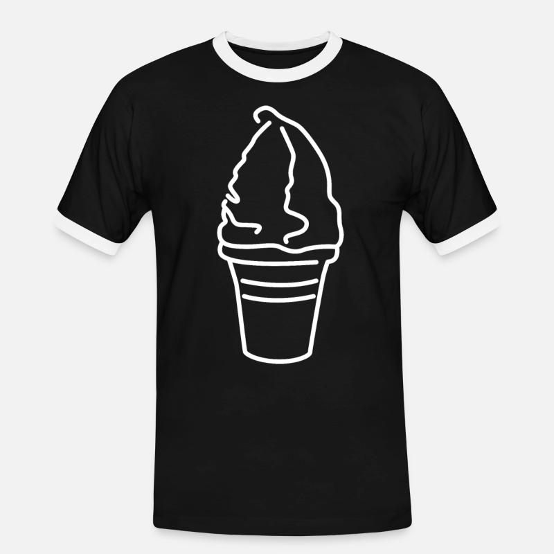 Softeis - Männer Kontrast-T-Shirt - Schwarz/Weiß