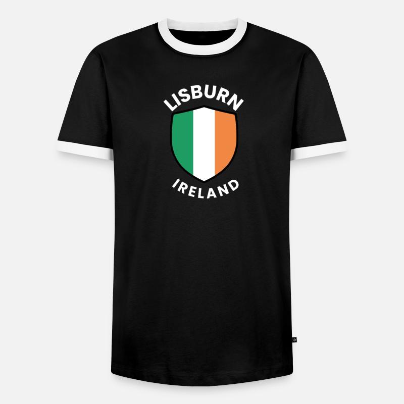 Lisburn Shield Irish Flag Tee - Männer Kontrast-T-Shirt - Schwarz/Weiß
