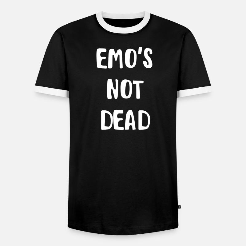 Emo nicht tot - Männer Kontrast-T-Shirt - Schwarz/Weiß
