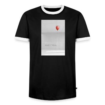 Make it real Motivation Erfolg Träume Spruch - Männer Kontrast-T-Shirt - Schwarz/Weiß - Vorne - AI Model Female 172 light (172cm) & AI Model Male 178 light (178cm)