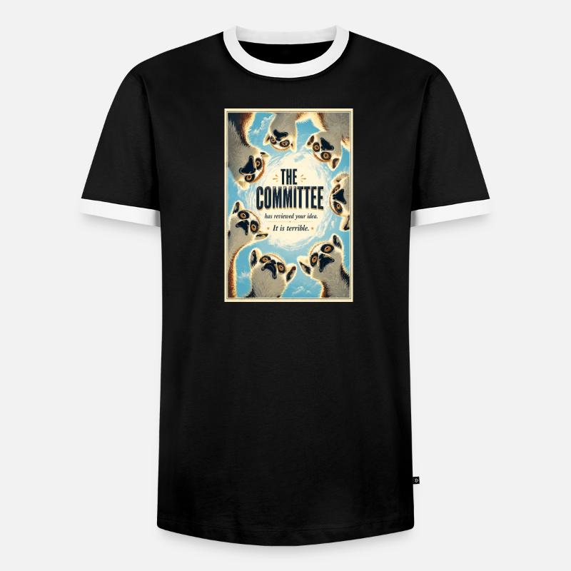 Das Komitee-Lemurs-Plakat - Männer Kontrast-T-Shirt - Schwarz/Weiß