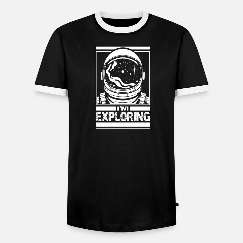 Ich bin auf Erkundungstour - Männer Kontrast-T-Shirt - Schwarz/Weiß