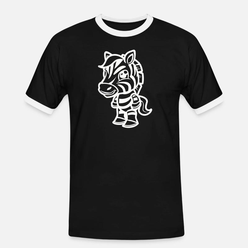 Zebra Comic - Men's Ringer Shirt - black/white
