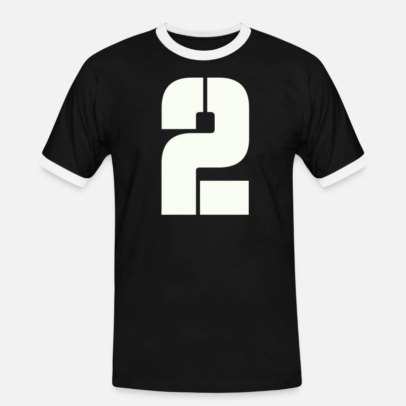 2 - Männer Kontrast-T-Shirt - Schwarz/Weiß
