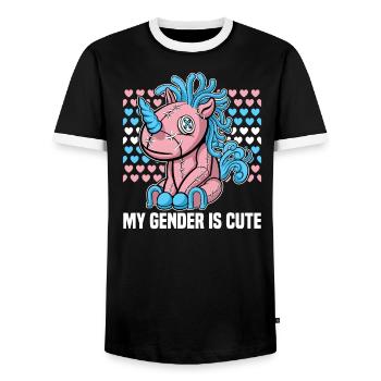 Journée de la fierté transgenre bisexell LGBT - T-shirt contrasté Homme - noir/blanc - Devant - AI Model Female 172 light (172cm) & AI Model Male 178 light (178cm)