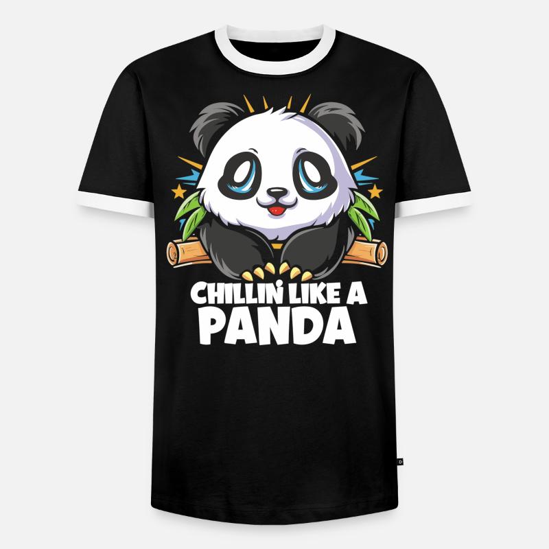 Panda Chill Mode Enabled - Men's Ringer Shirt - black/white