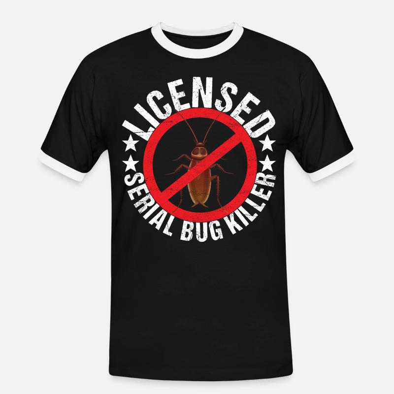 Pest Control Exterminators - Men's Ringer Shirt - black/white