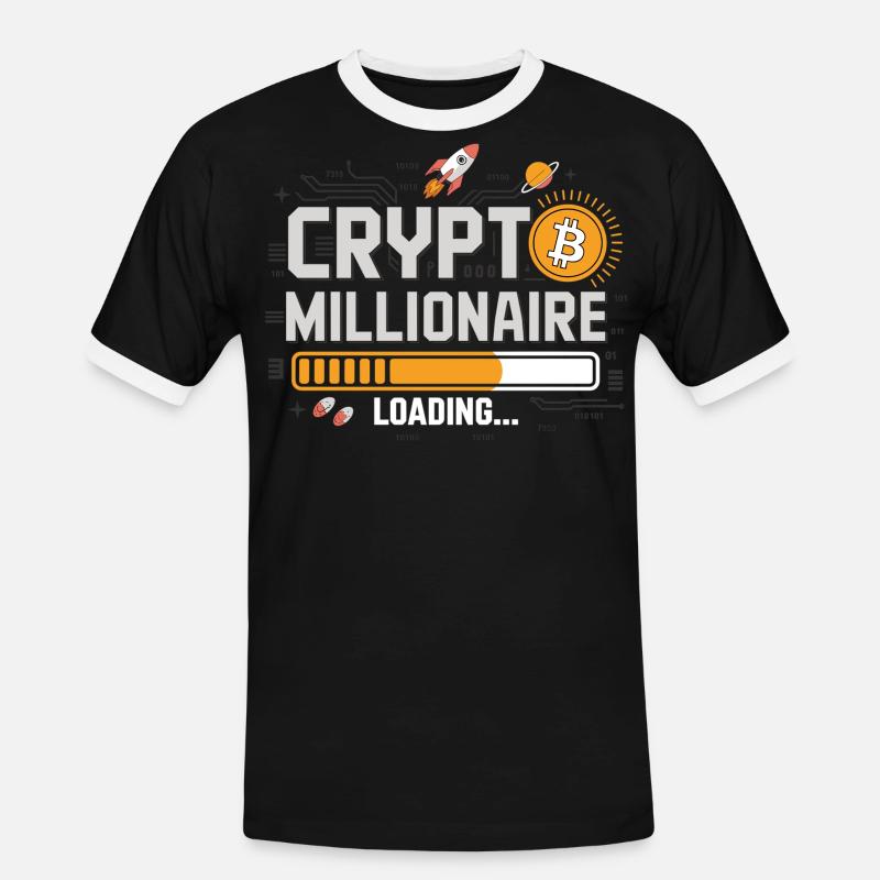 Crypto Loading – Werde Millionär - Männer Kontrast-T-Shirt - Schwarz/Weiß
