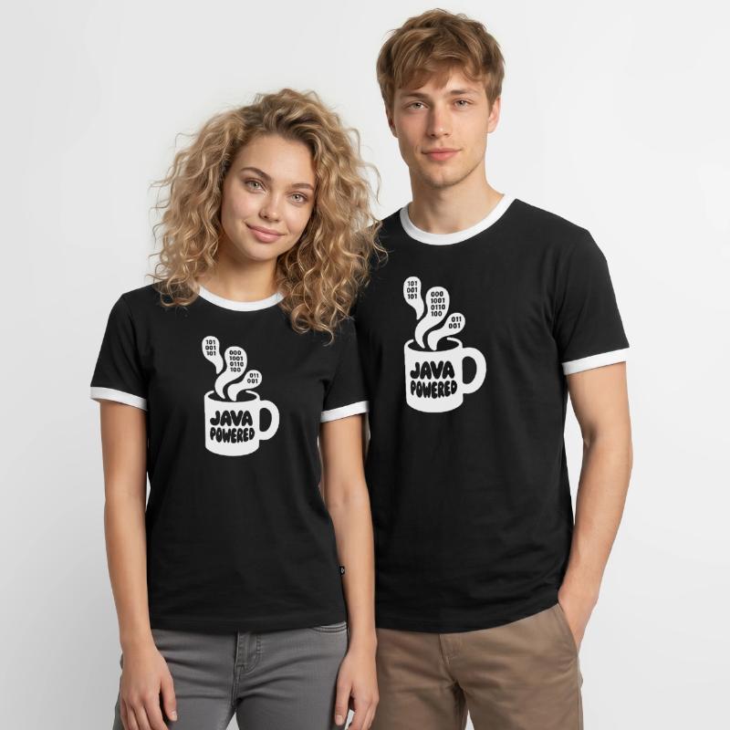Java Powered Mug: Binary Steam Men's Ringer Shirt