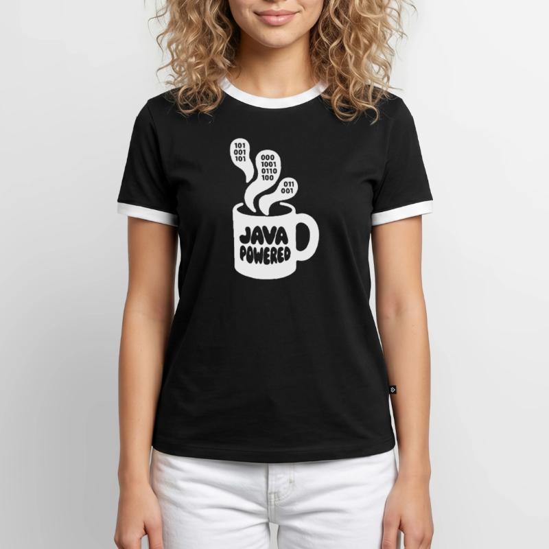Java Powered Mug: Binary Steam Men's Ringer Shirt