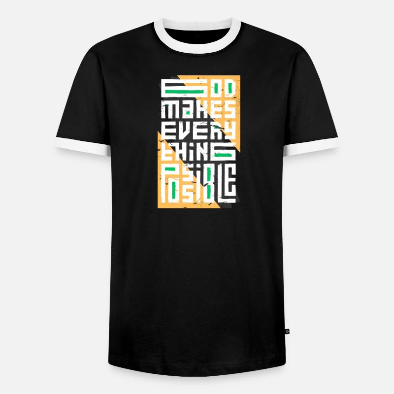 God Makes Everything Possible - Men's Ringer Shirt - black/white