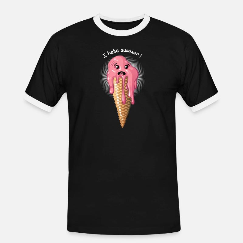 I hate summer - Männer Kontrast-T-Shirt - Schwarz/Weiß