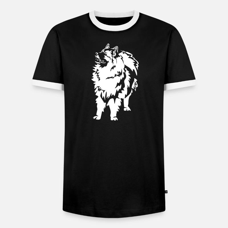 Wolfsspitz "Black Edition" - Männer Kontrast-T-Shirt - Schwarz/Weiß