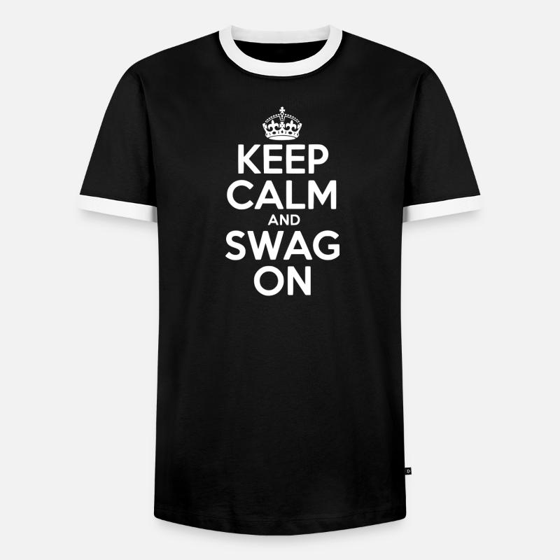 Keep Calm and Swag On - Men's Ringer Shirt - black/white