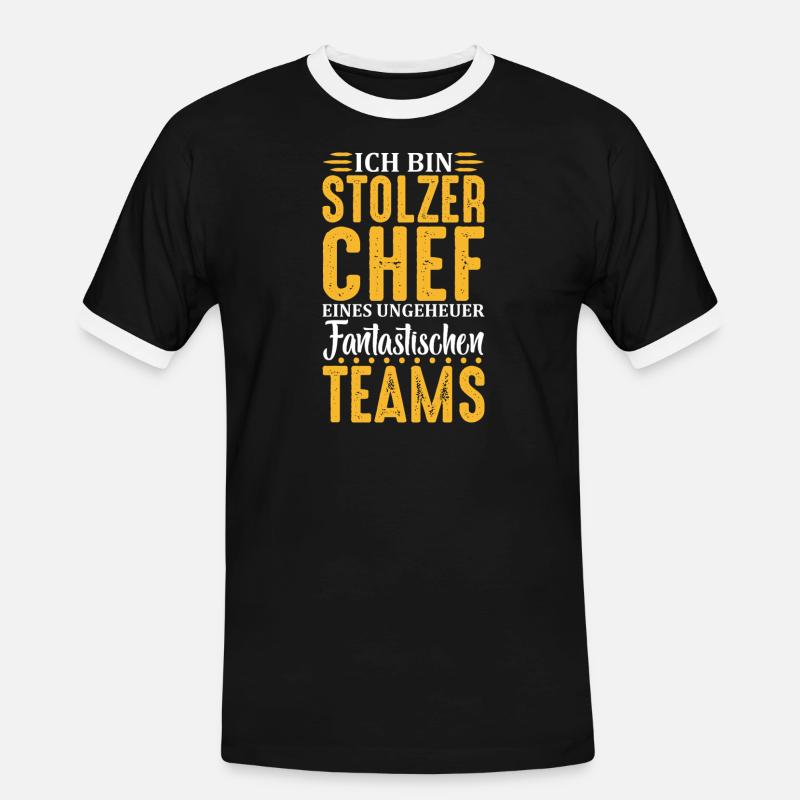 Stolzer Chef Chef Mann Abteilungsleiter Teamchef - Männer Kontrast-T-Shirt - Schwarz/Weiß