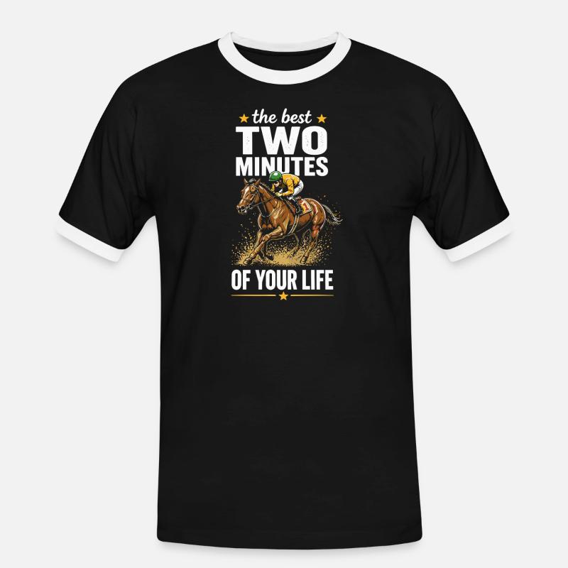 Two-Minute Race Performance - Men's Ringer Shirt - black/white